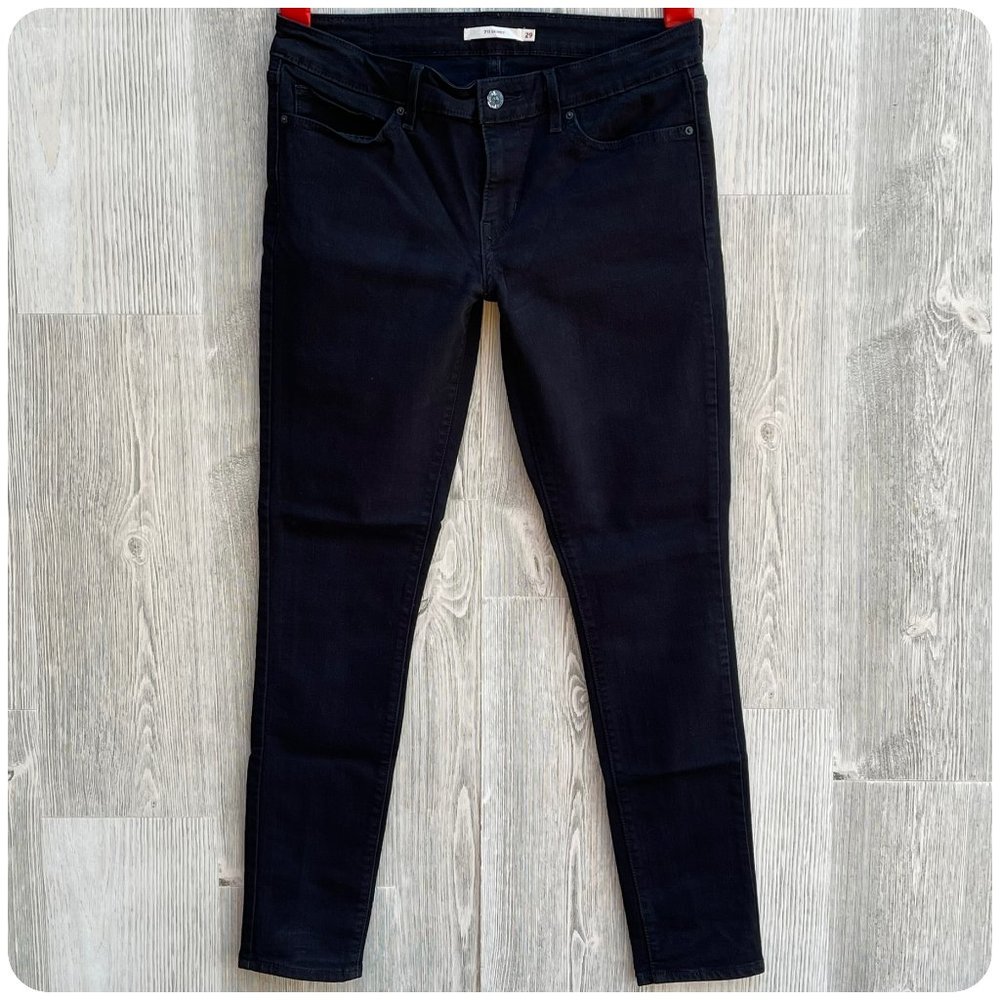 LEVI'S 711 Skinny Jeans Black Stretch Size 29